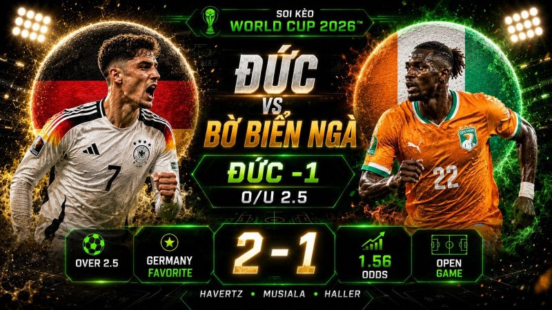 Dự đoán tỷ lệ kèo kết quả và tỷ số Đức vs Bờ Biển Ngà