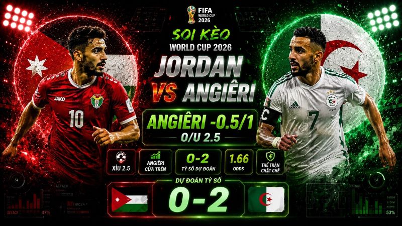 Dự đoán tỷ lệ kèo kết quả và tỷ số Jordan vs Algeria