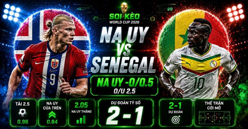 Dự đoán tỷ lệ kèo kết quả và tỷ số Na Uy vs Senegal
