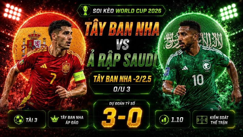 Dự đoán tỷ lệ kèo kết quả và tỷ số Tây Ban Nha vs Ả Rập Saudi