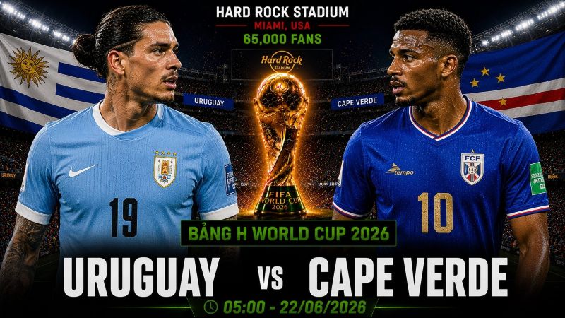 Nhận định Uruguay vs Cape Verde World Cup 2026 bảng H: La Celeste tổn thương và hiện tượng Cá mập xanh