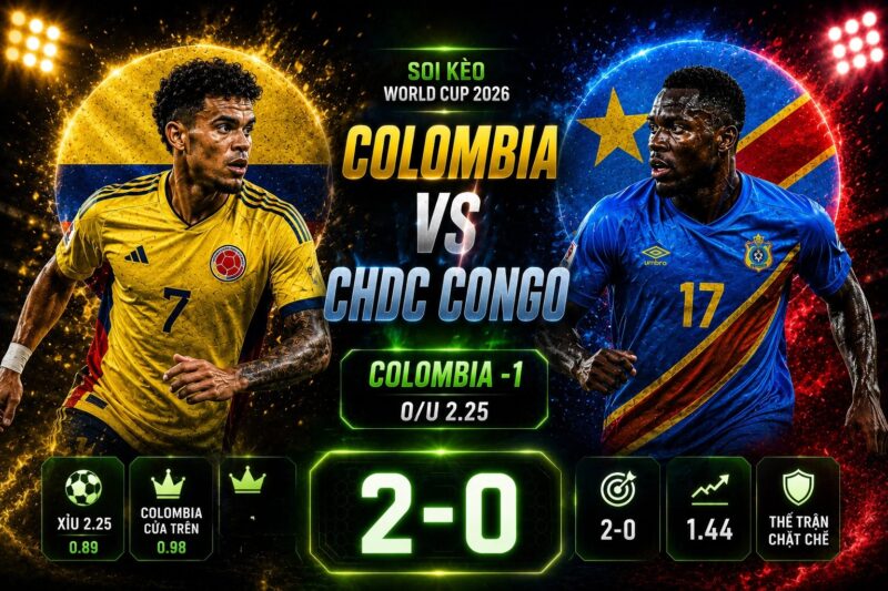 Dự đoán tỷ lệ kèo kết quả và tỷ số Colombia vs CHDC Congo