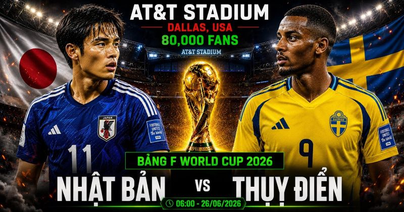 Nhận định Nhật Bản vs Thụy Điển World Cup 2026 bảng F: Samurai thăng hoa đấu song sát Bắc Âu