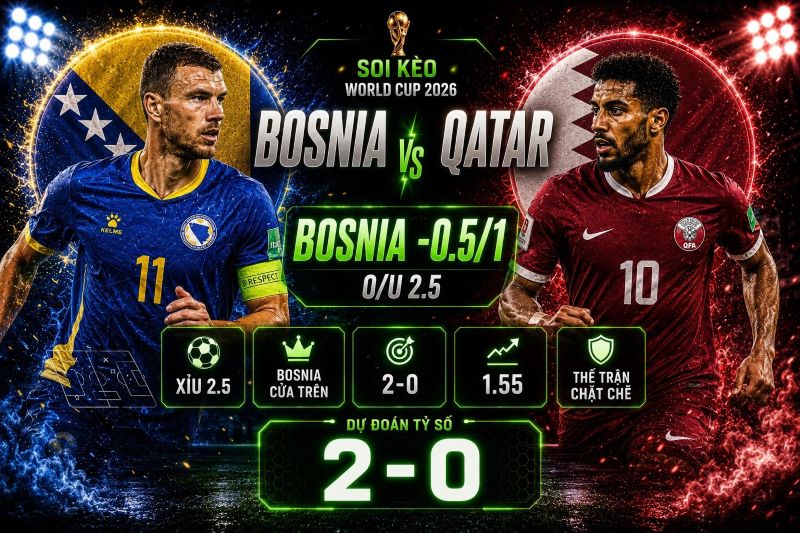 Dự đoán tỷ lệ kèo kết quả và tỷ số Bosnia vs Qatar