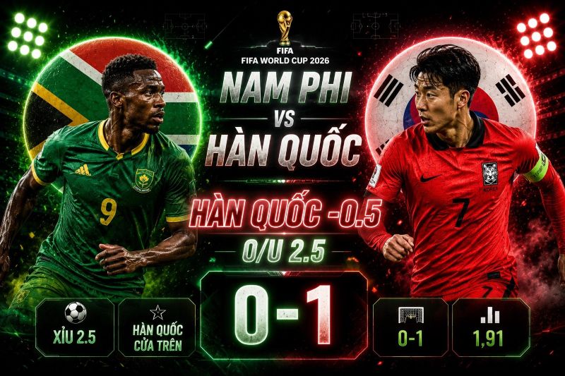 Dự đoán tỷ lệ kèo kết quả và tỷ số Nam Phi vs Hàn Quốc