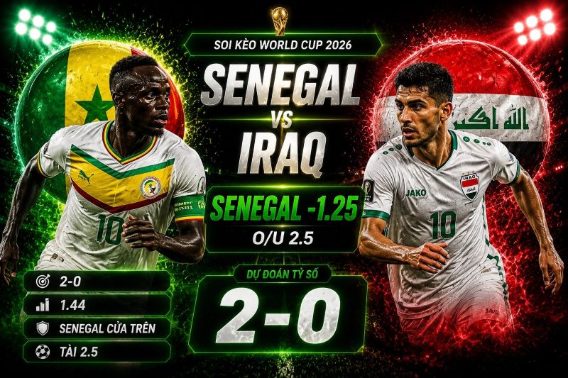 Dự đoán tỷ lệ kèo kết quả và tỷ số Senegal vs Iraq