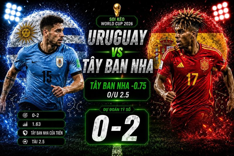 Dự đoán tỷ lệ kèo kết quả và tỷ số Uruguay vs Tây Ban Nha