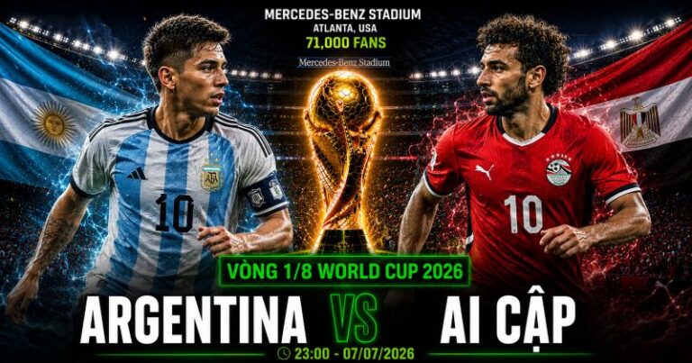 Nhận định Argentina vs Ai Cập World Cup 2026 vòng 1/8: Messi Đối Đầu Salah Tại Atlanta