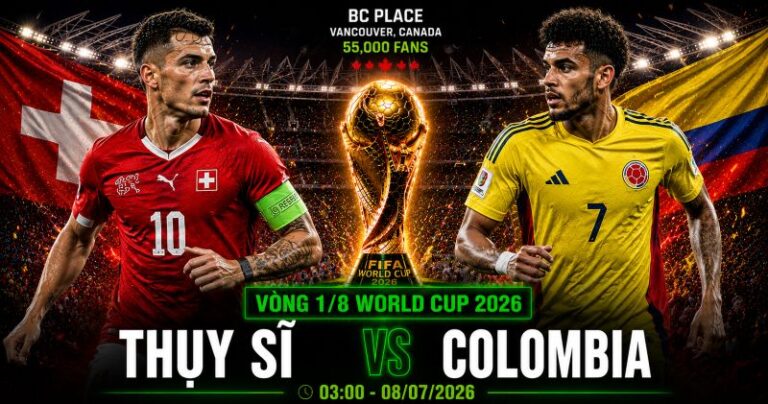 Nhận định Thụy Sĩ vs Colombia World Cup 2026 vòng 1/8: Luis Díaz đối đầu kỷ luật Xhaka ở Vancouver